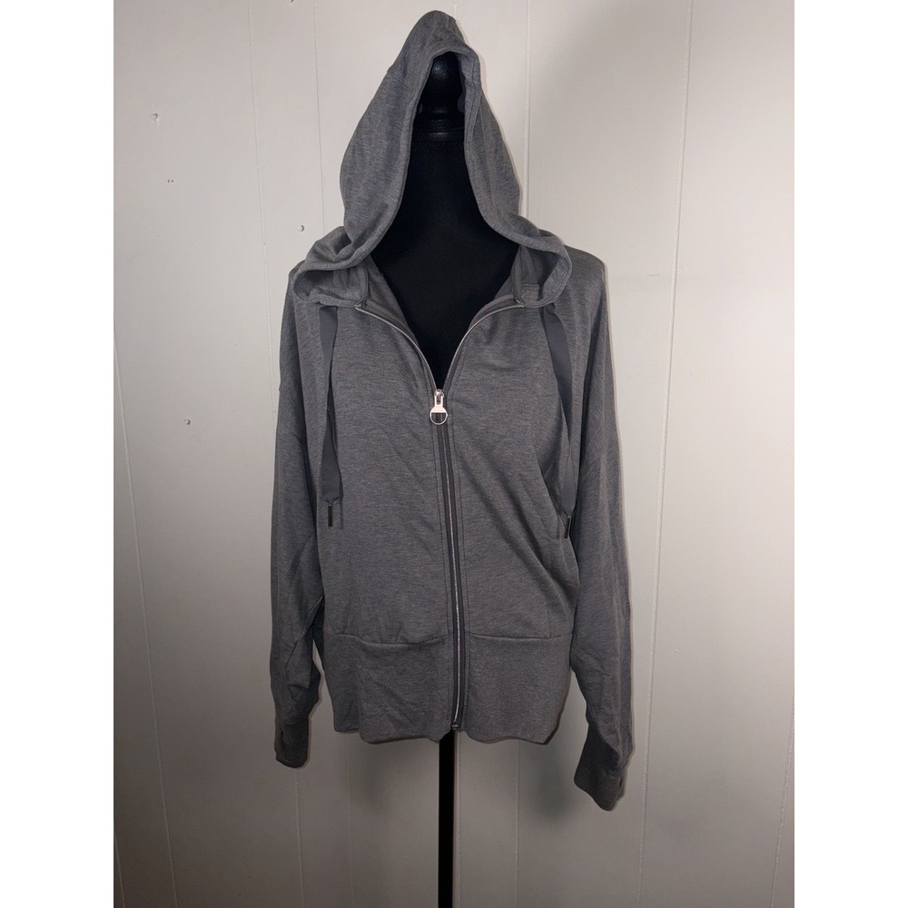 Athleta Balance Sweatshirt Full Zip Hoodie Modal Tencel Gray size L Gym